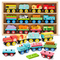Montessori Animal Wooden Train Toy Set for Kids, 12PCS Magnetic Train Cars with Storage Gift Box, STEM Educational Toy for Boys & Girls, Ages 18Month - 8 Years, Easter Birthday Party Gift