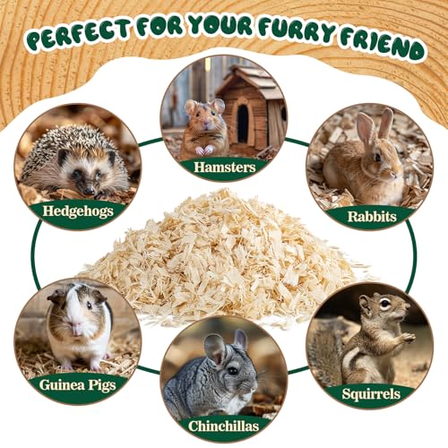 Sukh Hamster Bedding - Aspen Shavings Small Animal Pet Bedding | Aspen Bedding for Small Animals, Guinea Pigs, Rabbits, Hamsters, Gerbils, Chinchillas, Rats, Mice, Snakes & Hedgehogs, 14 OZ