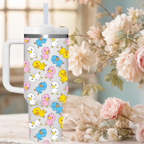 AMZUShome Duck Gifts.40oz Duck Tumbler with Handle.Duck Lover Cup Gift.Birthday Christmas Duck Tumblers Gift for Women Men. - style: Duck
