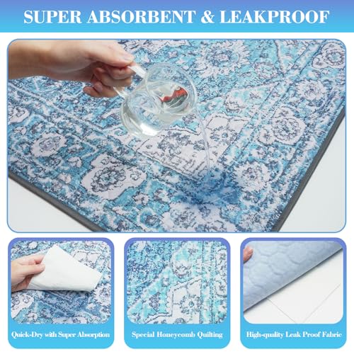 Ocean-Blue Non-Slip Dog Washable Pee Pad Extra Large 72" x 72", Reusable Pet Training Pad for Dogs, Cats, and Puppies - color: Ocean Blue, size: 72"x72" 1Pack