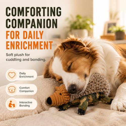 ME GUSTA SHOP Hedgehog Dog Squeak Toys Squeaky Plush Toy for Small Medium & Large Dogs Animal Pet Plush Dog Toy