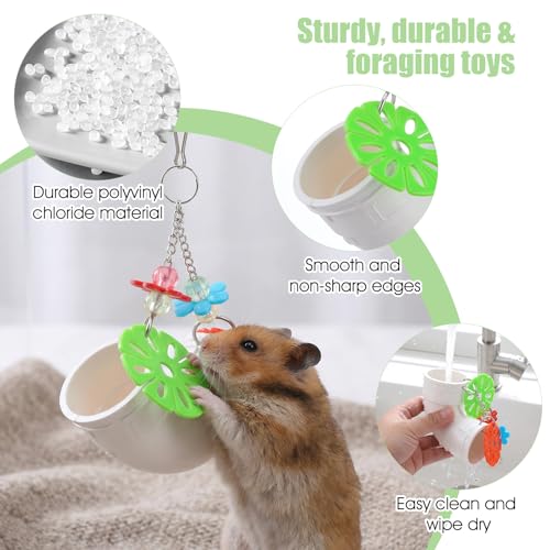 Rat Enrichment Toys, Rat Foraging Toy with Healthy Slow Feeder Design, Funny Hanging Rats Cage Accessories to Reduce Boredom for Pet Mice Hamsters Parakeets, Easy-Clean