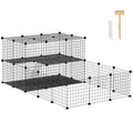 PawHut 47 Panels Pet Playpen Small Animal Playpen with Doors 14" x 14" | Portable Metal Wire Yard Bunny Pen, Guinea Pigs, Chinchillas