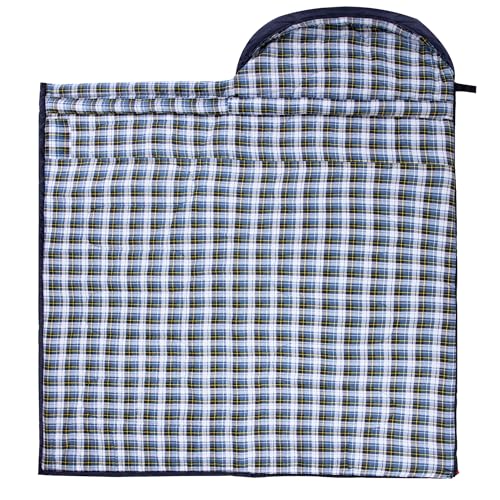 HiZYNICE Sleeping Bags for Adults XXL Cold Weather | 100% Cotton Flannel Winter Camping Large 90 x 39 in,Compression Sack Included - color: Navy Blue, size: 20F Left Zip