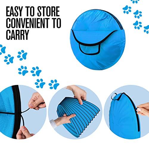 Dog Tunnel, Dog Agility Tunnel, Play, 18 Feet, Small, Medium, Large, Blue | Houseables Agility Equipment, Puppy Obstacle Course, Pet Playground, Crawling, Indoor/Outdoor, Pop Up Set, Exercise Tube, Toy - color: Blue