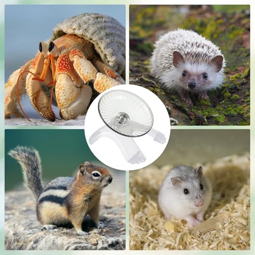 Hermit Crab Exercise Wheel Hamster Flying Saucer Silent Running Exercise Wheel Hermit Crab Climbing Toys Small Animal Active Play and Exercises Accessory for Hamster Crabs Gerbils Hedgehogs