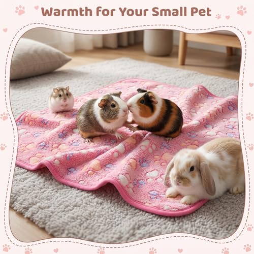 8 Pcs Guinea Pig Cage Liners Washable Fleece Pads 24 x 16 Inches | Reversible Bunny Scratch Pads and Cage Floor Mats, Designed as Enrichment Toys for Indoor Rabbits to Scratch, Rest and Play