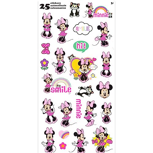 Disney Minnie Mouse Reusable Water Bottle Set - Bundle of 30oz Plastic Sports Tumbler Cup with Spout Plus Sticker, and More | Minnie School Supplies
