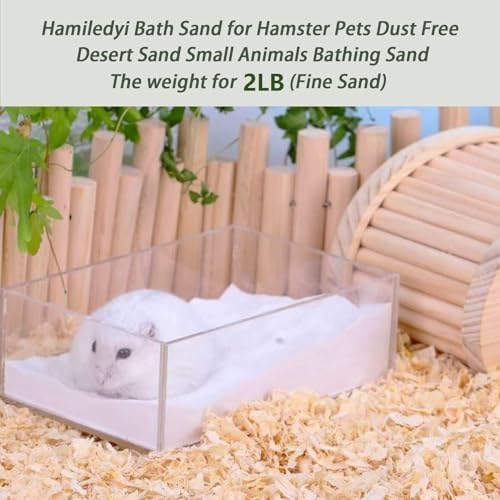 Hamiledyi Hamster Bathing Sand 4 LB Gerbil Powder Grooming Sand for Tiny Friends Farm Chinchilla Dust Bath Potty Litter Sand