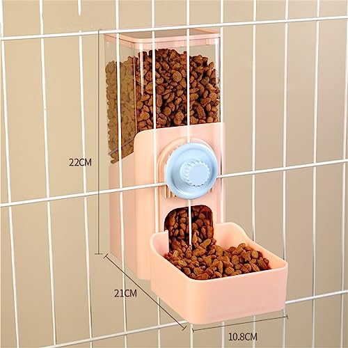 Cage Hanging Cat Feeding Bowl Dog Feeder with Storage Rabbit Feeder and Water Bowl Ferret Cages Accessories, Cage Cat Food Bowl for Chinchilla Guinea Pig Hedgehog (Food Feeder Pink) - color: Food Feeder Pink