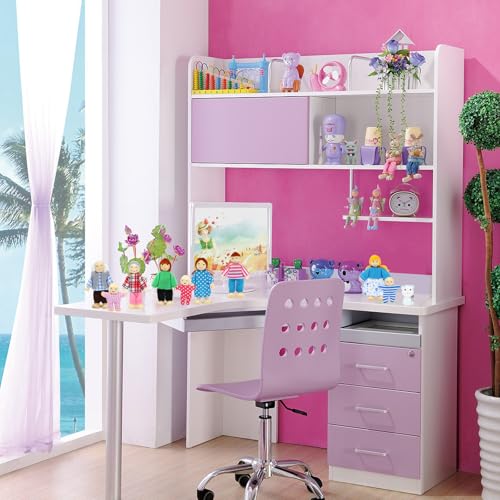 ONEST 11 Pieces Wooden Dollhouse Family Set Mini People Figures Sets Dollhouse Dolls Wooden Doll Family Pretend Play Figures Accessories for Pretend Dollhouses - style: Vivid Style