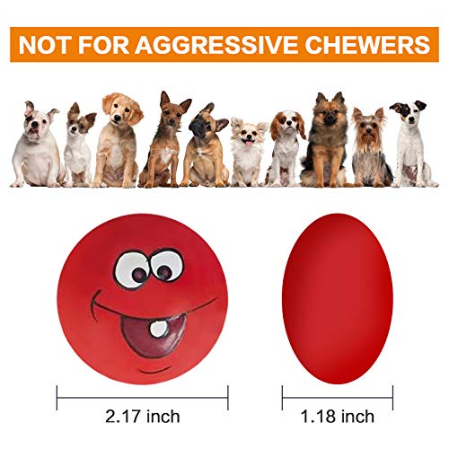 Dog Toy Squeaky Dog Toys Funny Face Chewing Latex Rubber Soft Fetch Play Interactive Dog Balls for Puppy Small Medium Pet Dog (6PCS) - color: Different Face