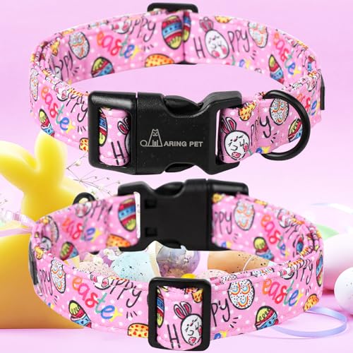 ARING PET Easter Dog Collar, Cute Pink Eggs Pet Collars with Quick Release Buckle for Puppy Small Medium Large Boy Girl Dogs-XS - color: Easter-Pink Egg, size: X-Small