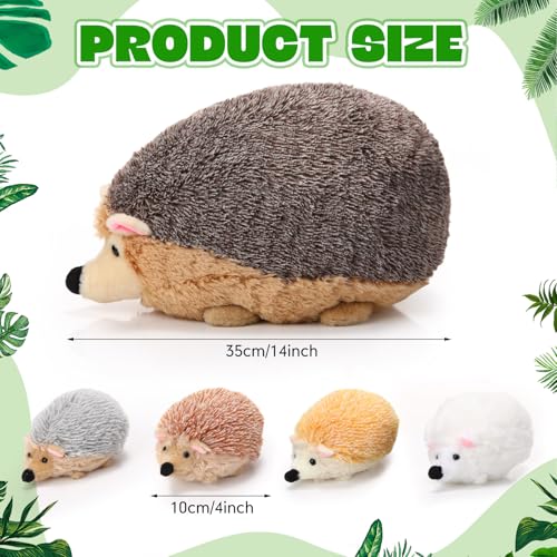 Hiboom 5 Pcs Hedgehog Stuffed Animal, 14 Inch Large Mommy Hedgehog Stuffed Plush Toys with 4 Plush Baby Soft Cuddly Plushie Toy Set Easter Gifts for Kids Birthday Gifts Party Favors(Lying Down) - style: Lying Down