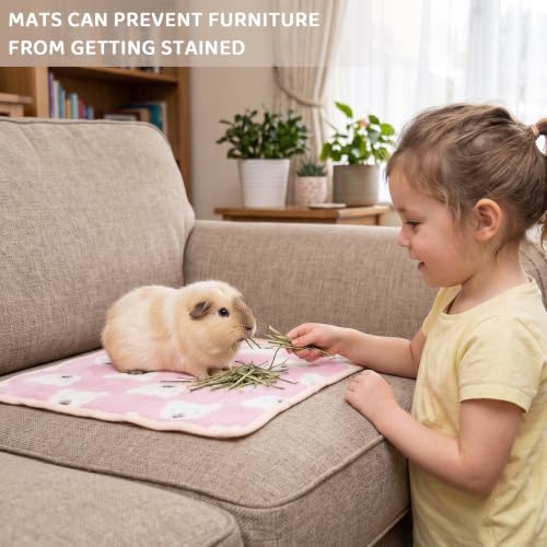 Guinea Pig Blankets 6 Pack, Soft Fleece Small Animal Cage Liners | Washable Pet Bedding Mat & Cozy Cuddle Pads for Rabbit, Hamster, Chinchilla, Hedgehog, Guinea Pig (16x24in) - color: 6 Pack, size: 16"*24"