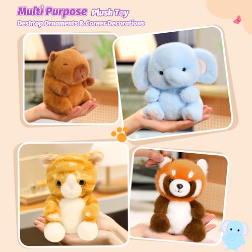 Ditucu Palm-Sized Capybara Stuffed Animals Cute Soft Plush Doll Small Capibara Plushies Toys Gifts for Kids Brown 5 inch - style: Capybara