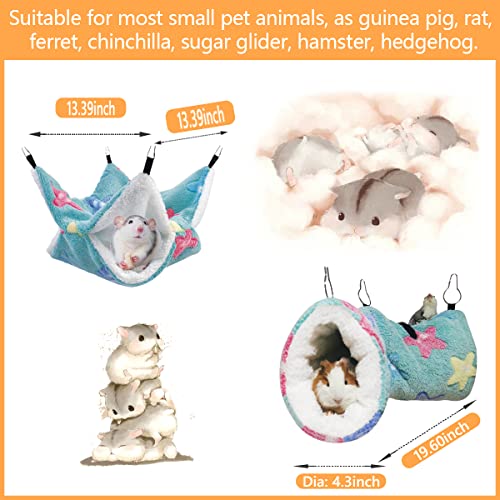 LEFTSTARER Guinea Pig Ferret Rat Hammock Toy Small Animal Cage Accessories Hideout Tunnel & Bunkbed Hammock for Rat Ferret Guinea Pig Hamster Sugar Glider Chinchilla (Star-Green) - color: Star-Green