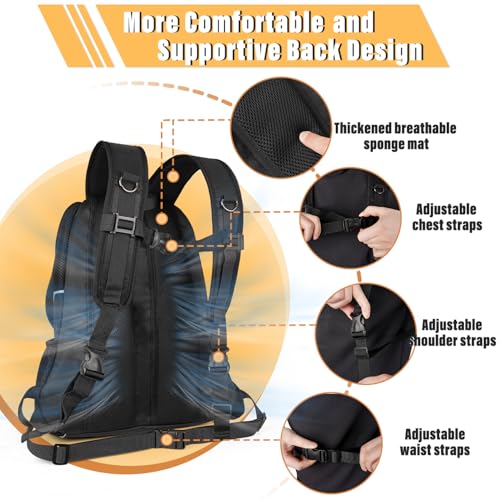 YUDODO Dog Front Carrier Backpack, Adjustable Breathable Dog Backpack | Ventilated, Safety Belt, Lightweight, Reflective Strip, Pocket Storage, For Walking Hiking Outdoor, Jet Black, M - color: Jet Black