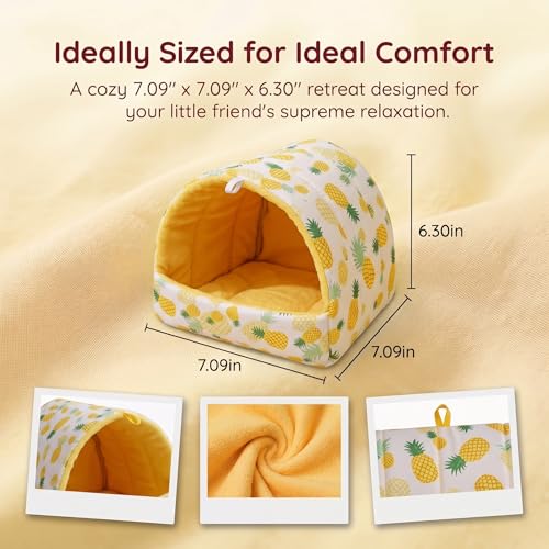 Rat Hamster Warm Bed House Hut Hanging Hammock Cute Nest for Small and Medium-Sized Pets (L), Suitable for Larger Pets(XL)-XL-Yellow - color: Yellow, size: XL