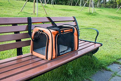 Soft Sided Carrier for Small Medium Cats Dogs,Removable Pad Collapsible Travel Pet Carrier Large Orange - color: Orange, size: 20.0"L x 13.0"W x 13.0"H