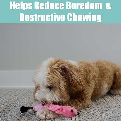 SPOT Skinneeez Flamingo 13 Inch Stuffing-Free Plush Squeaky Dog Toy – Soft Interactive Chew Toy for Small and Medium Dogs – Mess-Free Play for Light & Moderate Chewers - style: Mini Flamingo