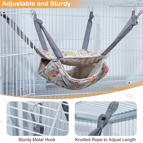 Glittme 4 Pack Cozy Ferret Hammock, Soft Washable Cage Bed for Small Animals