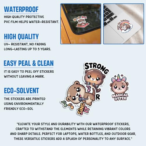 Vybonz Otter Sticker Cute Animal Decal Funny Cartoon Animal Wildlife | Otter Stickers with Cute Animal Characters for Otter Lovers, Laptop, Water Bottle, Journal and Notebook Use - color: Otter, size: 3in