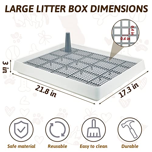 Fhiny Extra Large Rabbit Litter Box, Guinea Pig Litter Pan with Grate Plastic Small Animals Corner Tray Toilet Potty Trainer for Rabbit Bunny Chinchilla Guinea Pig Ferret Hedgehog