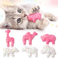 MALLMALL6 6Pcs Frosted Animal Cookie Catnip Crinkle Paper Sound Toys Gift for Cat, Catmint Teething Chew Kick Interactive Toy for Indoor Cats, Soft Candy Pet Presents Supplies for Kitten Lover - style: Animal Cookie（with Crinkle Paper）