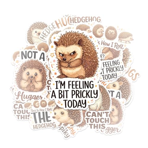 12pcs-3in Hedgehog Stickers, Funny Hedgehog Stickers, Cute Hedgehogs Sticker, Funny Hedgehugs Decals Waterproof, Cute Animal, Pet Decal Gifts Hedgehogs Lovers for Laptop Water Bottle Scrapbook - size: 3in