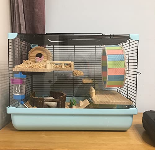 Wooden Platform with Ladder, Pet Activity Structure, Bird, Chinchilla, Guinea Pig, Hamster, Rat Cage Accessories