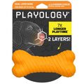 Playology Dual Layer Bone Dog Chew Toy - Medium, Cheddar Cheese Scent | Rubber Construction, All Natural Scent, Heavy Duty Design - size: Medium, style: Cheddar Cheese