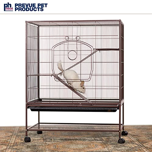 Prevue Pet Products Rolling Small Animal Cage - Ideal for Rats, Chinchillas, Ferrets, Guinea Pigs, Chew-Proof Critter House, Easy to Clean - Earthtone Dusted Rose Hammertone Finish