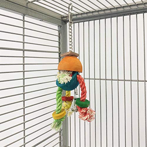 Crazy Legs- Natural Wood & Rope Dangling Interactive Treat Foraging Cage Accessory Toy - Sugar Gliders, Ferrets, Parrots, Squirrels, Marmosets, Degus, Hamsters, Rats & Other Small Pets… (1 Pack)