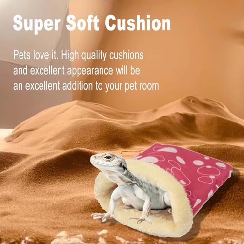 Plush Reptile Sleeping Bag Cozy Plush Sleeping Bag Lizard Hammock Soft Cushion, for Bearded Dragon, Hamster, Lizard, Gecko Sleeping Bag, Reptile and Other Small Animals (Color Random, 1Pcs)