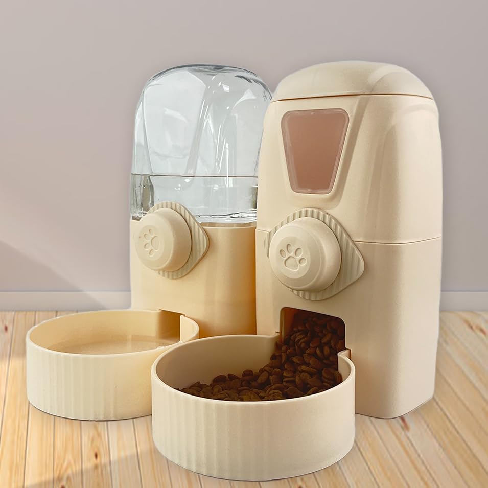 Hanging Cage Automatic Pet Food Water Dispenser 34oz, Large Capacity Feeder Gravity Refill Food and Siphon Suction Water Set for Dog Cat Rabbit Chinchilla and Ferret (Food and Water Dispenser) - color: Food and Water Dispenser