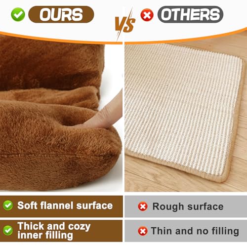 15.7" x 14" Soft Bunny Bed - Rabbit Bed, Warm Cuddle Cushion Plush Mat for Guinea Pig, Ferret, Small Animal - Brown - color: Brown