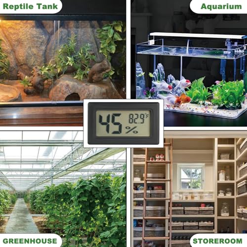 Reptile Thermometer and Humidity Gauge Digtal Terrarium Thermometer Rectangle Bearded Dragon Cage Accessories Reptile Temp and Humidity Gauge for Leopard Gecko Hermit Crab Gecko Lizard Etc 2pc - size: rectangle
