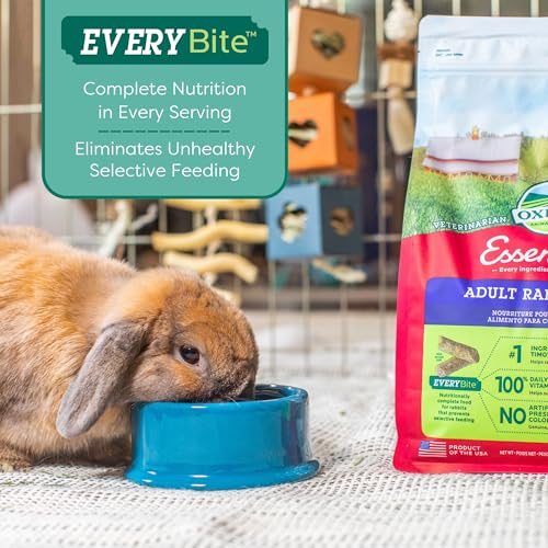 Oxbow Essentials Adult Rabbit Food, Timothy Hay Rabbit Pellets, USA, 5 lb - size: 5 Pound (Pack of 1)