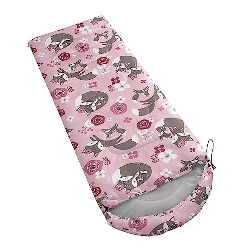 AILONEN Mermaid Scales Print Camping Sleeping Bag,Lightweight & Waterproof,3 Season Warm & Cool Weather,Portable Bags for Girls Women Travelling,Outdoors - color: Fox3