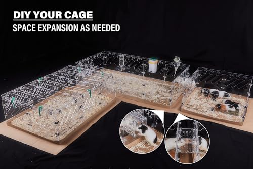 Acrylic Guinea Pig Cages - 3x2ft Small Animal Cage | DIY Extendable | Easy-to-Clean Disposable Bottom (Without Lid) - color: 2x3 ft Cage