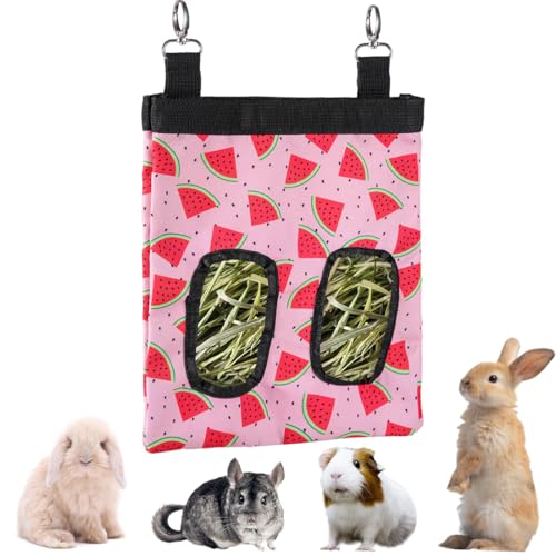 DZWLKJ Guinea Pig Hay Feeder, 600D Polyester, Watermelon, Rabbit Hay Feeder Bag, Guinea Pig, Chinchilla, Hamsters, Small Pets, 1 Pack, Foldable, Lightweight - size: M -11"x 9"x 1"