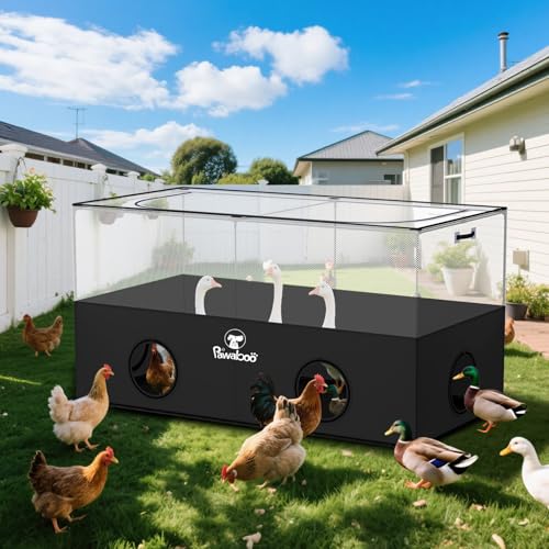 Pawaboo Small Animal Playpen, Foldable Pet Cage Tent, Black | For Puppy Kitten Guinea Pig Rabbit Chicken Hamster, Indoor Outdoor Use, Breathable Mesh Wall and Bottom - color: Black