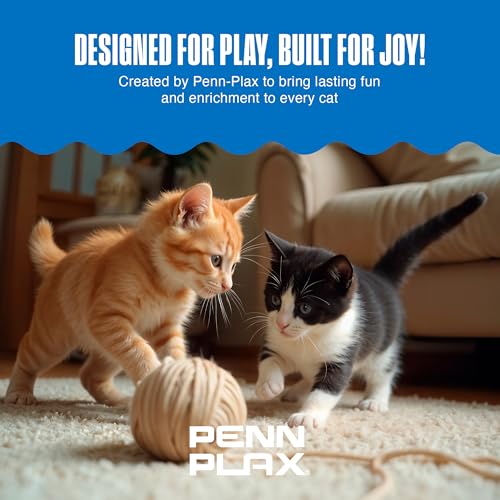 Penn-Plax Play Fur Mice Cat Toys, 12 Pack - Soft Polyester with Rattling Sound for Interactive Play, Exercise & Hunting - Lightweight Cat Toy Set for All Ages & Breeds - Black, White & Gray - 2 Inches