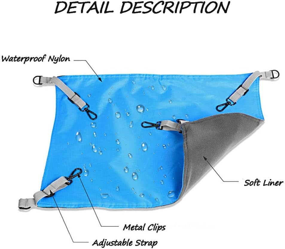 HOMEYA Small Animal Guinea-Pig Hanging Hammocks Bed Pet Cage Hammock for Ferret Cat Rat Chinchilla Hamster Cavy Degu Gerbil Rabbit Playing Cozy Activity Fun Toy (Guinea-Pig Size Light Blue) - color: Guinea-pig Size Blue