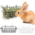 Rabbit Hay Feeder - 2Pcs Metal Hay Holder for Bunny & Guinea Pig | Grass Rack for Chinchilla Cage, Reduce Mess, Feeding Accessory for Small Animals, 9x4x3 Inch