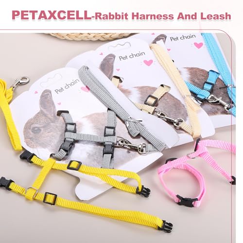 Rabbit Harness and Leash, Escape Proof Bunny Cat Leash Small Animal Harness Soft Adjustable Buckle(2Pcs, Grass Green/Sapphire) for Bunny Kitten Cats Puppies Walking Hiking - color: Grass Green/Sapphire