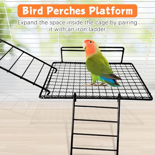 BNOSDM Bird Cage Platform Metal Climbing Ladder for Parrot Cage Accessories