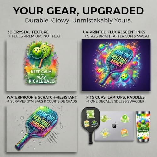 4PCS UV DTF Stickers Pickleball - Pickleball Cup Wrap for Water Bottle, Waterproof Pickleball Sticker for Pickleball Lovers Laptop Luggage Cup Keep Calm and Play Pickleball Stickers - style: 4pcs Pickleball Cup Stickers
