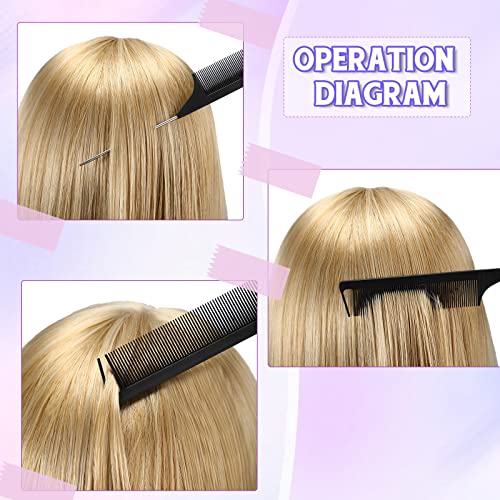 8 Pcs Hair Styling Set for Women, Girls, and Stylists: Teasing Brush, Edge Brush, Triple Comb, Rat Tail Comb with Clips (Black) - color: Black
